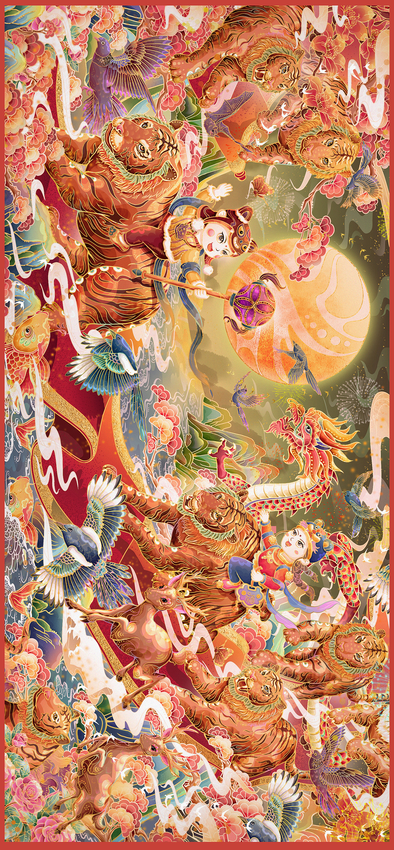 2022虎年春节插画—《寅虎贺新》（图ZMjgxNTQ5MzY4） - 商业插画 - 站酷设计师阿鹏Peng原创素材 - 站酷ZCOOL
