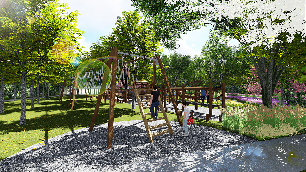 户外儿童活动设施及场景设计效果制作|空间|景观设计|狂躁的麻薯