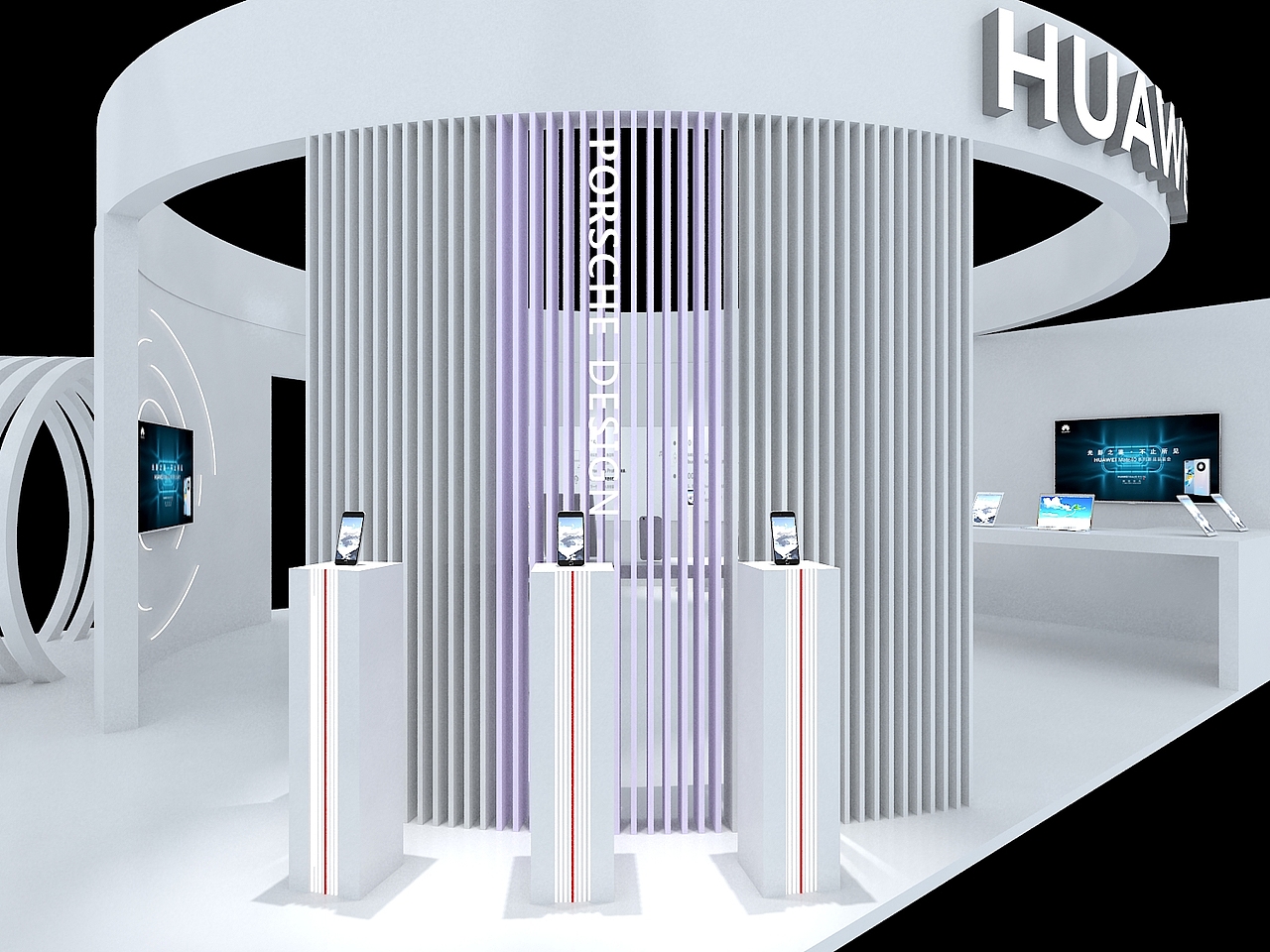 橱窗设计华为mate40系列海报设计商场展厅设计华为商场展陈2019年中国