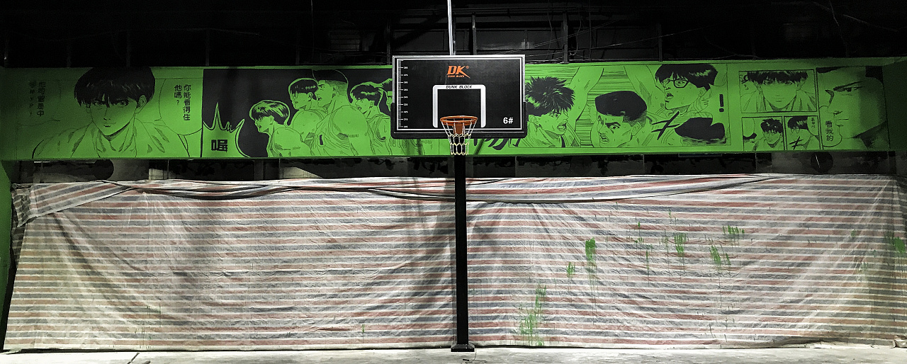 【墙绘】苏州汽车南站荡客篮球馆彩绘 nba&灌篮高手