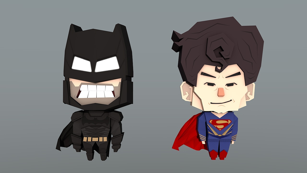 lowpoly 超蝠大战镜头 boxman