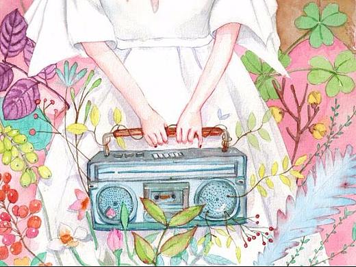 白裙子女孩（个人主页-ZNDE1NzY4MzY=） - 艺术插画 - 站酷设计师梵梵fine原创素材 - 站酷ZCOOL