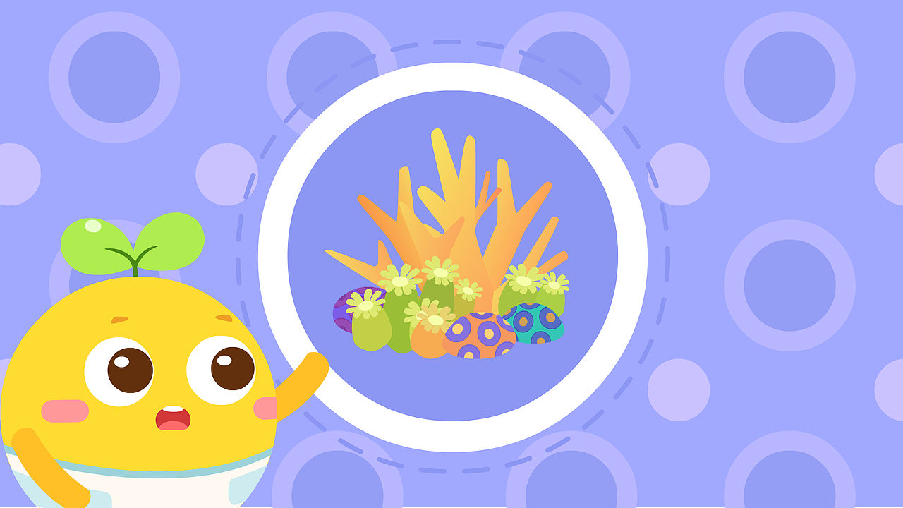 几何风儿童插画.海洋.方豆豆语文