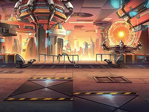 日系科幻横版场景原画