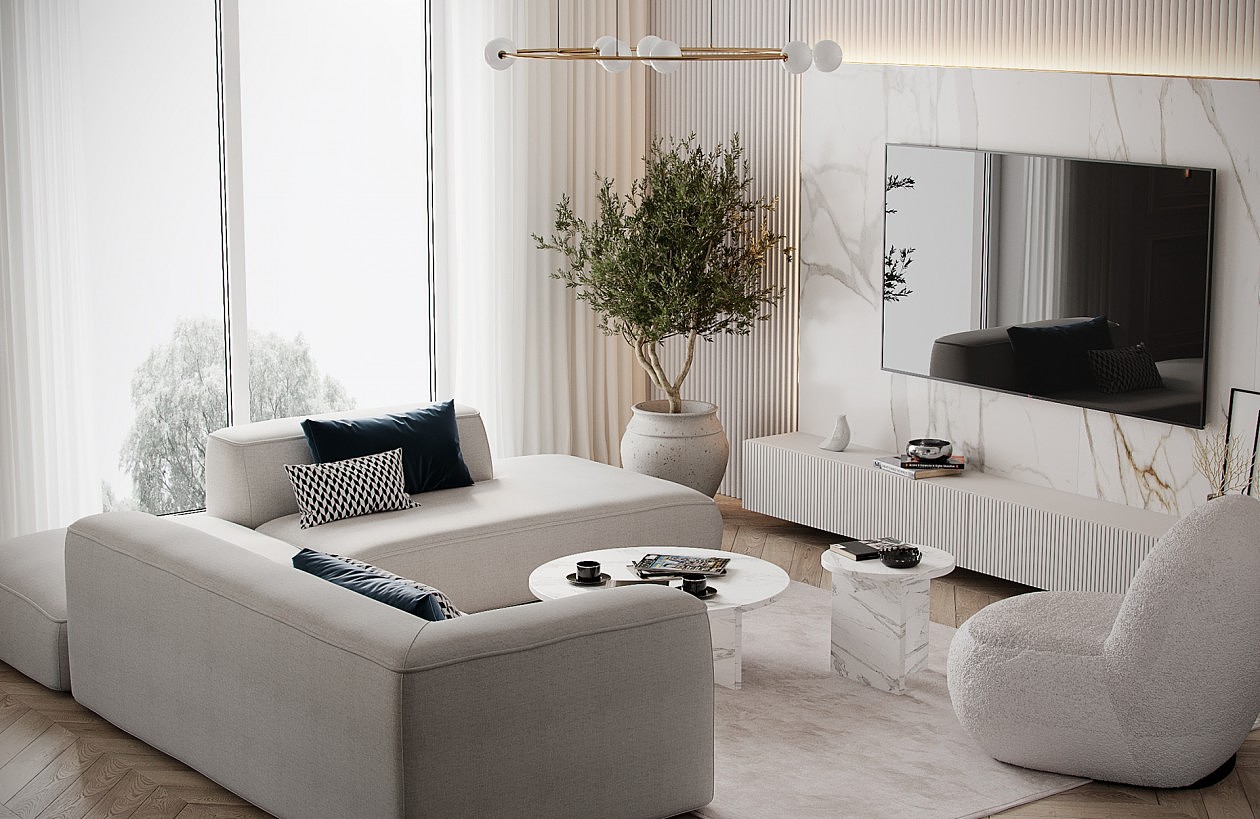 藏蓝色与简洁白,精致的简约 超有格调