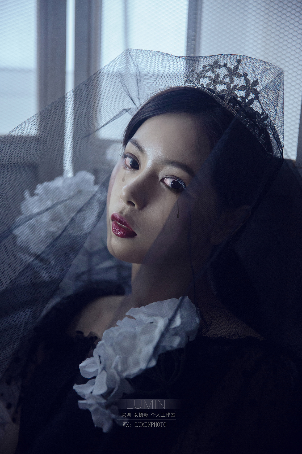 暗黑系写真 黑色婚纱 头纱照 情绪 承诺,只有听的人