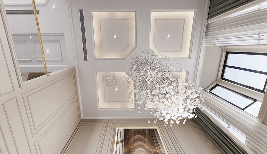 金辉城江城著装修案例,美式轻奢风联排别墅设计图