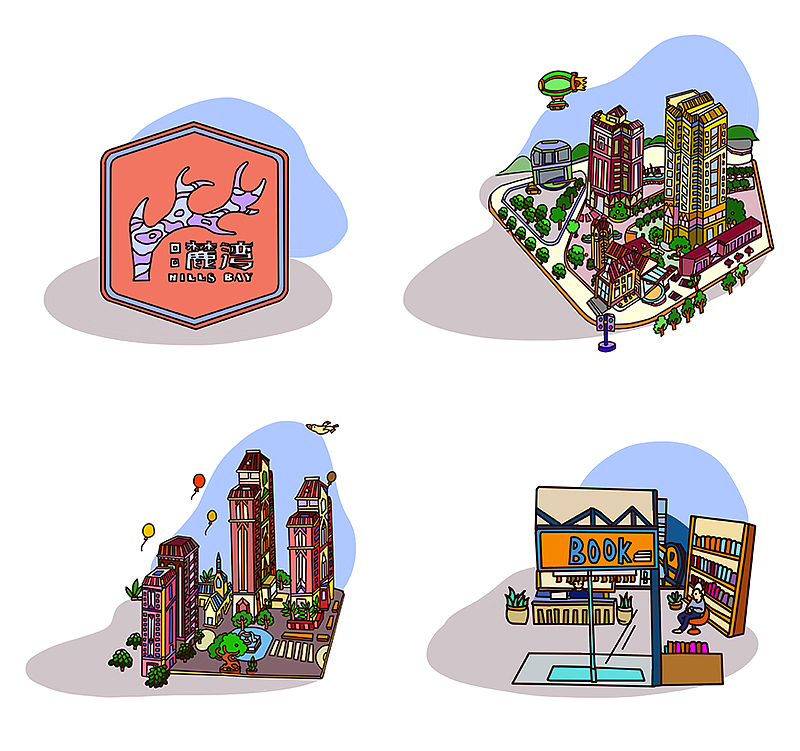 地产商业插画----西安麓湾小镇（图ZMjU0NDcxNjQ=） - 商业插画 - 站酷设计师Moogu_蘑菇原创素材 - 站酷ZCOOL