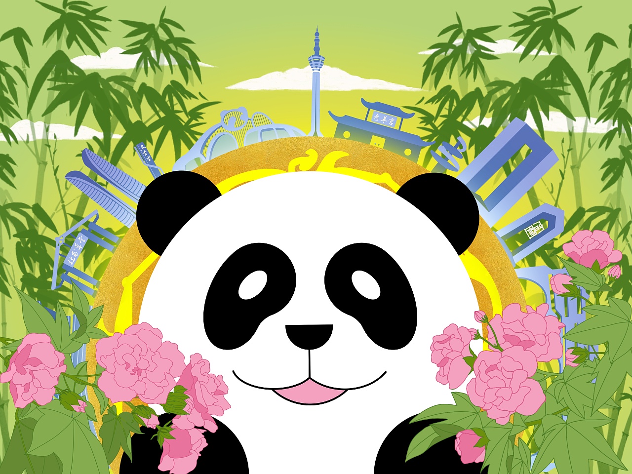 welcome to chengdu成都熊猫大使|插画|商业插画|嶋鱼 - 原创作品