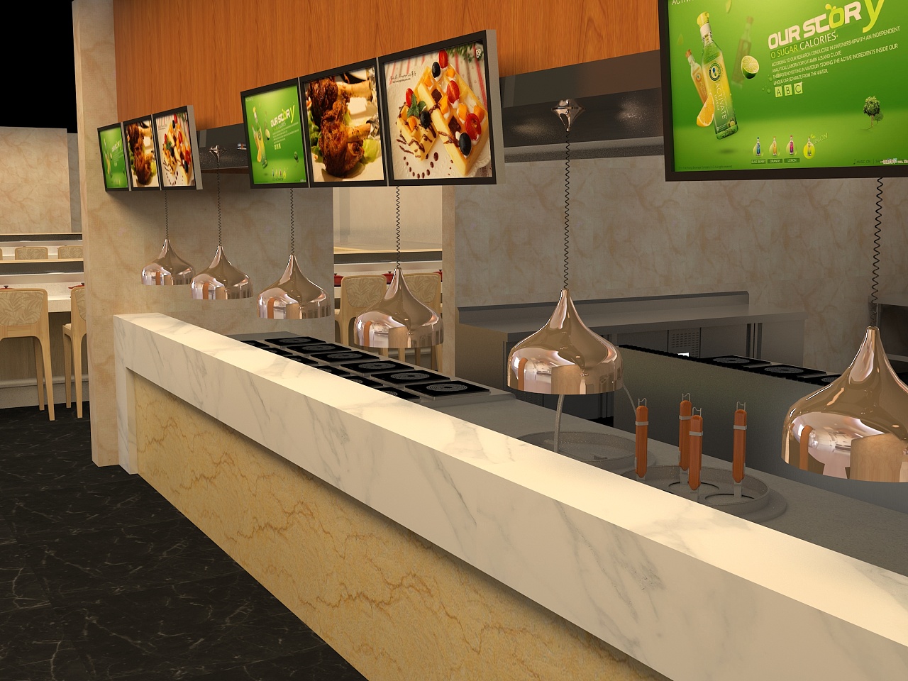 dk自助餐台效果图 移动餐台制作高职餐厅餐台设计