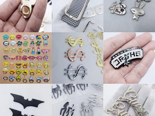 五金流苏定做手机壳logo饰品背壳贴金属标识连体字标