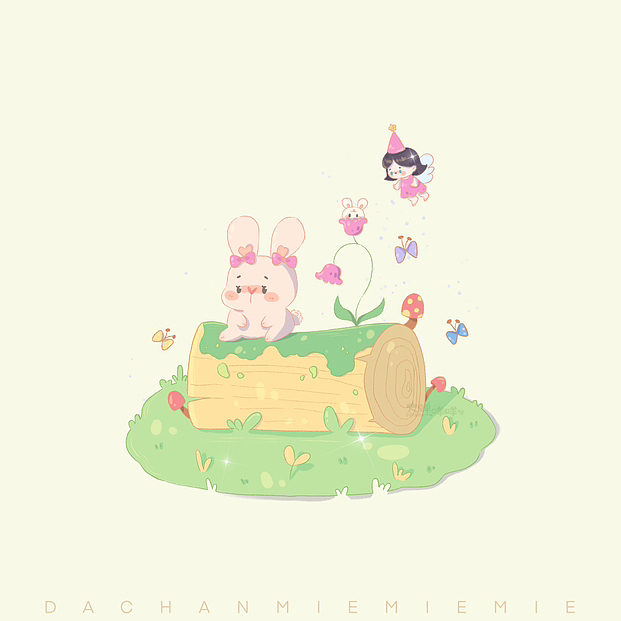 小場(chǎng)景插畫｜兔兔的小時(shí)光（圖ZMzI5NjU1OTg0） - 兒童插畫 - 站酷設(shè)計(jì)師dachan大蟬咩咩原創(chuàng)素材 - 站酷ZCOOL