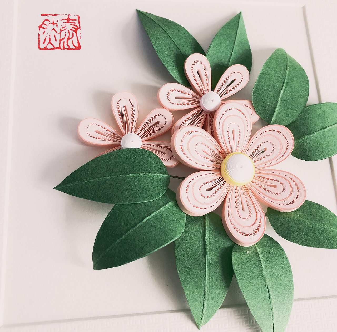 原创衍纸卡片式小幅花卉