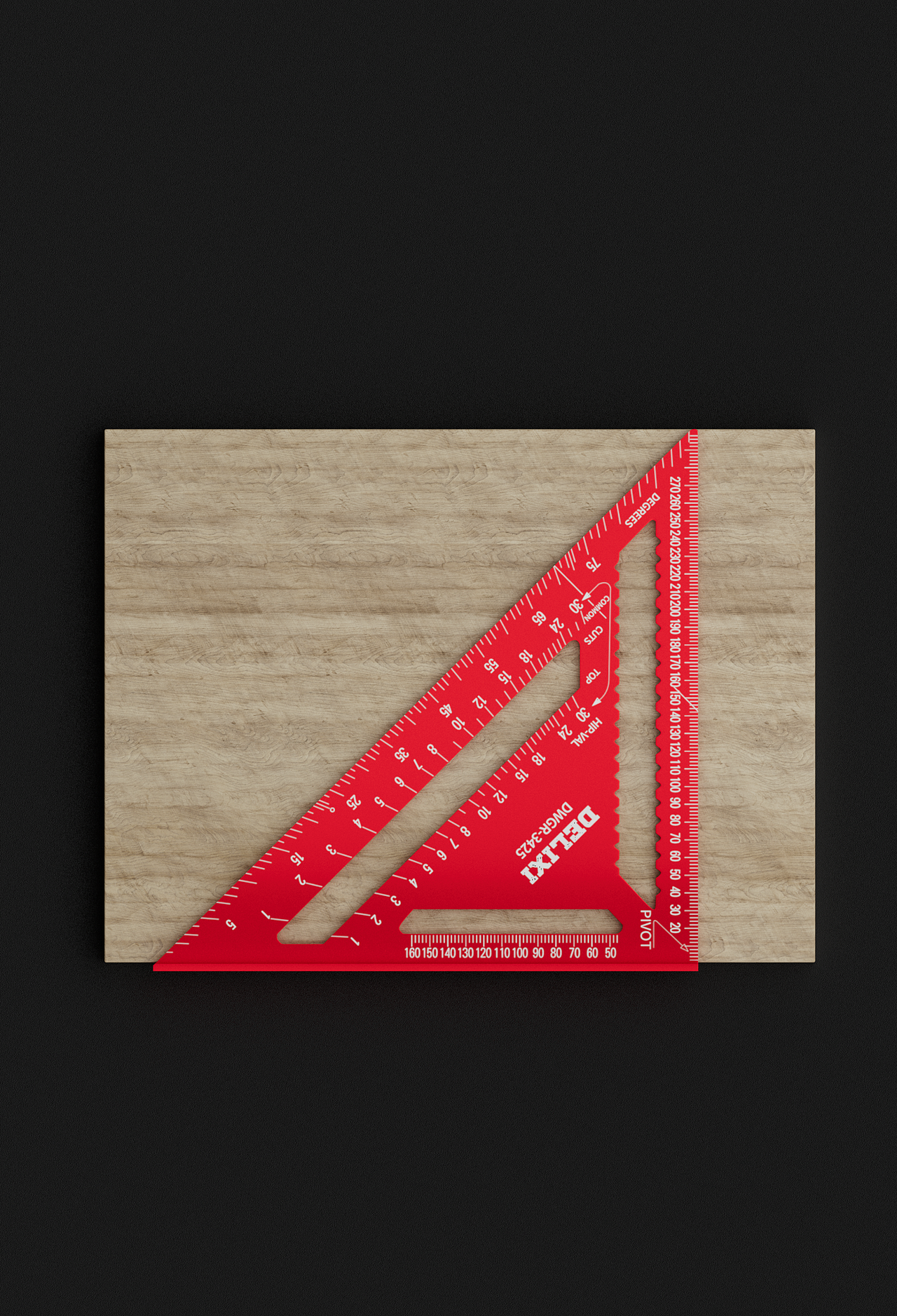 铝合金三角尺 C4D建模 RS渲染 电商产品