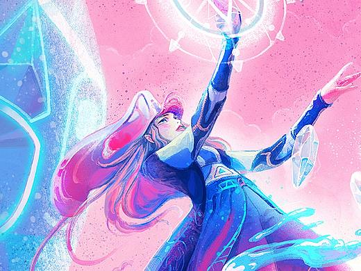 荣耀20手机冰岛幻境主题插画