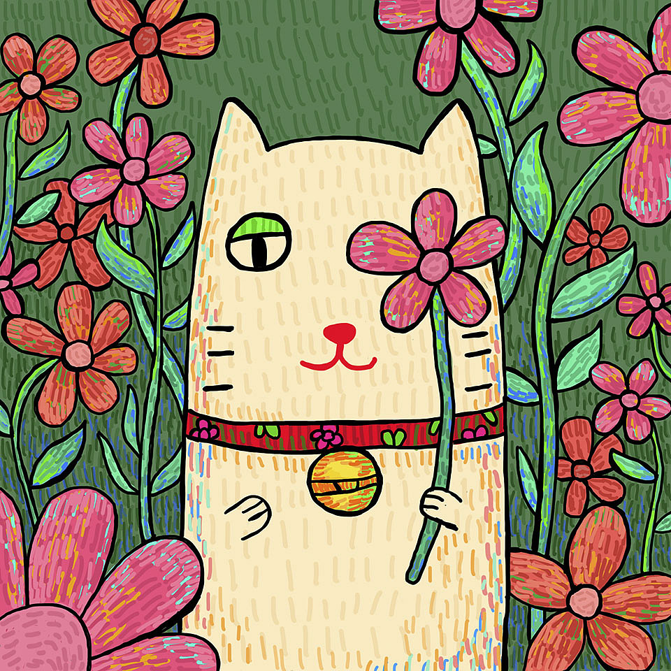 花里的猫咪|插画|儿童插画|摇摇yaoyao - 原创作品 - 站酷 (zcool)