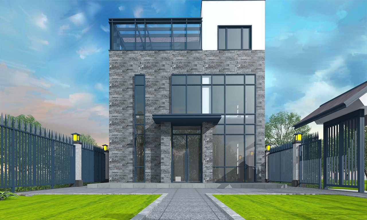 广西三层现代简约别墅设计,