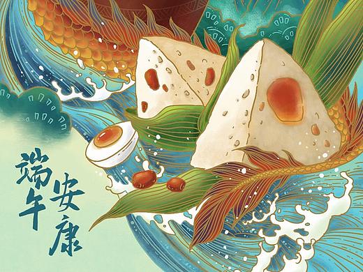 国潮风端午节插画创作