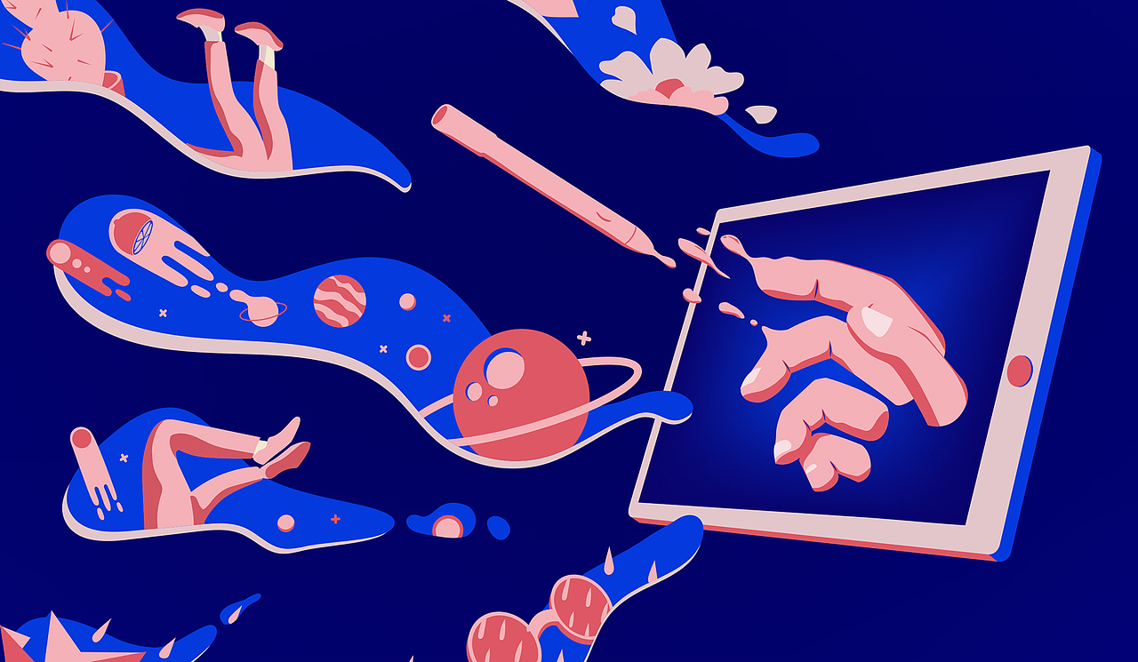 沉浸式创作体验 | 创意插画（图ZMTk1Mzg4MTQw） - 概念设定 - 站酷设计师谢谢凝原创素材 - 站酷ZCOOL