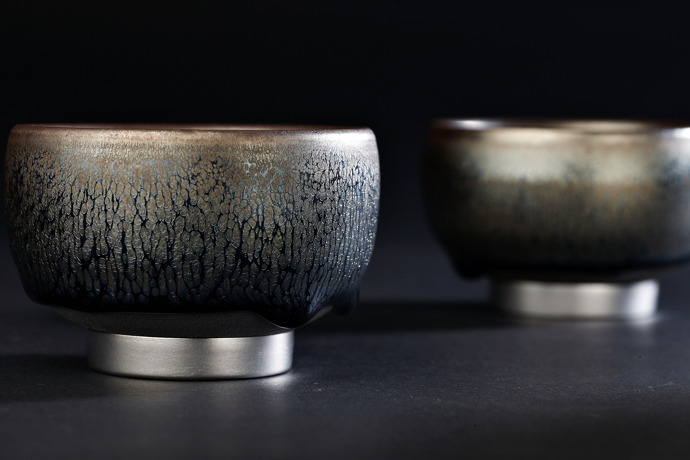 花开富贵-纯银建盏