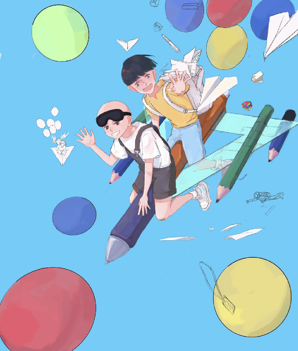 2020儿童节手绘海报