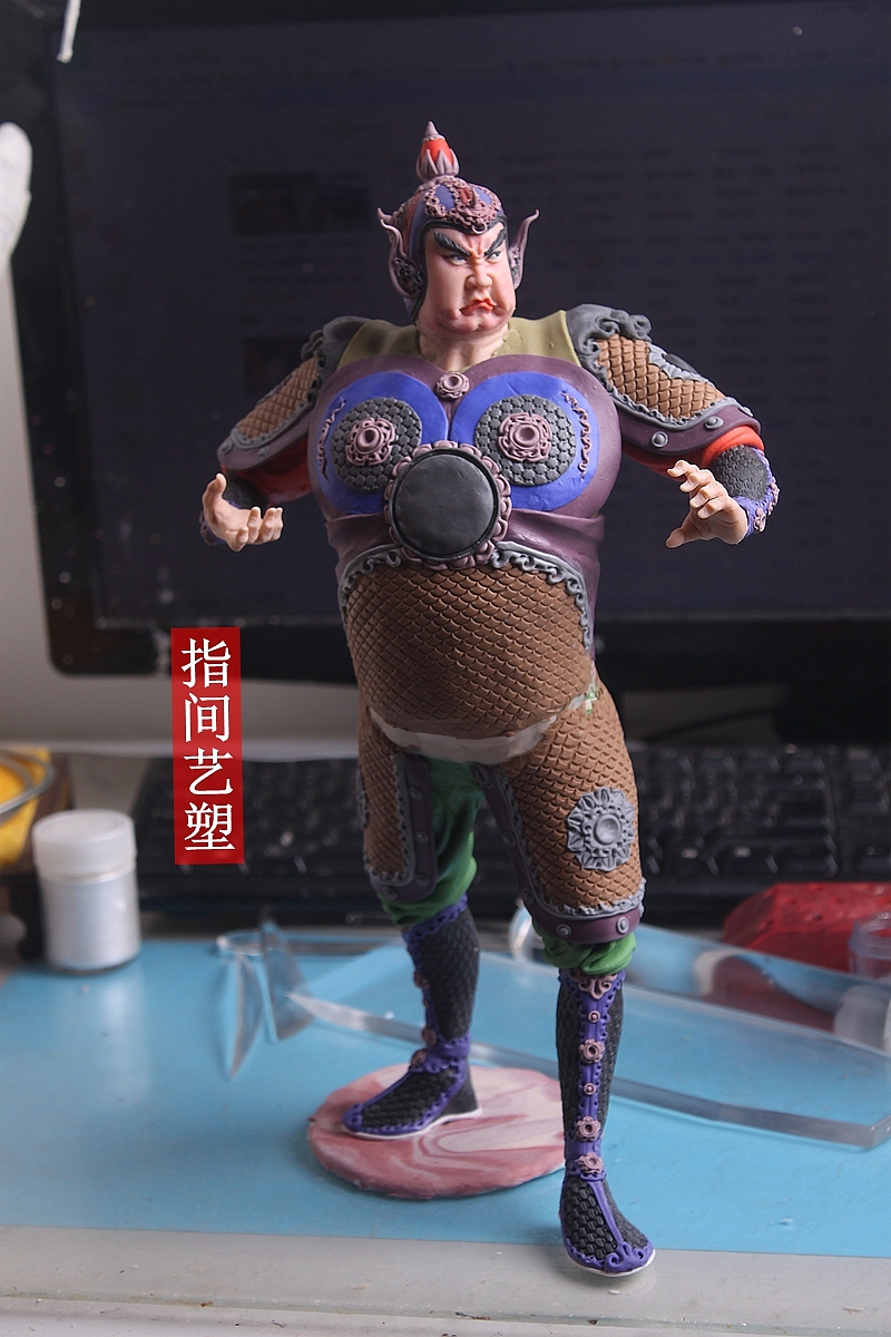 贺加贵面塑软陶(韦陀菩萨 )(图ZNzY4MDM5MTY=) - 手办/模玩 - 站酷设计师贺加贵3D翻糖原创素材 - 站酷ZCOOL