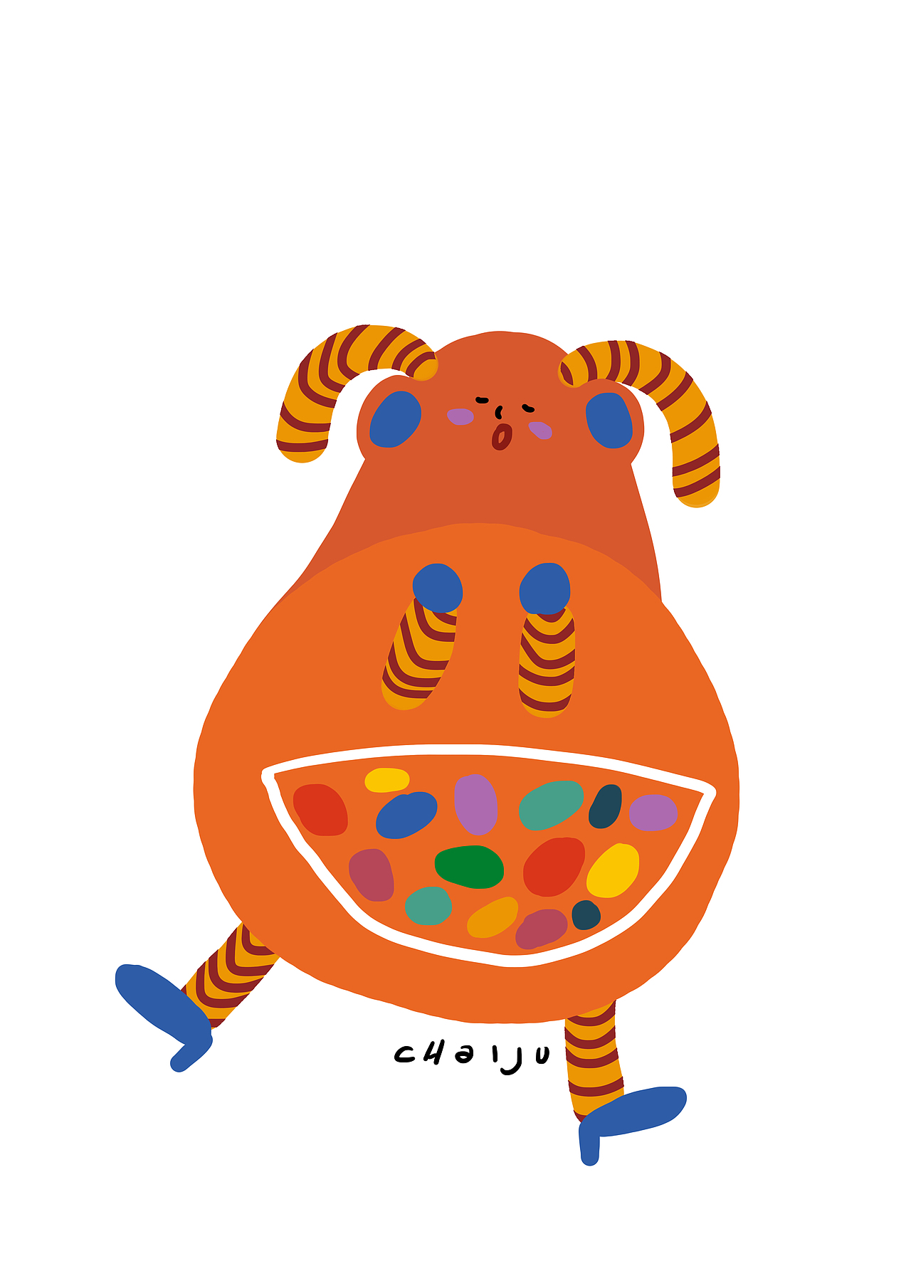 《小怪物》|插画|商业插画|茶一橘smian_原创作品-站酷zcool