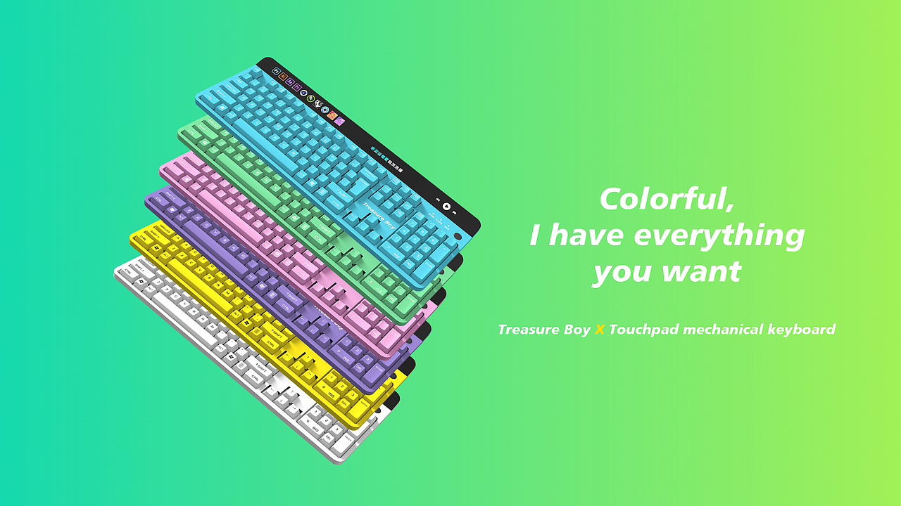 无线蓝牙触控板马卡龙键盘