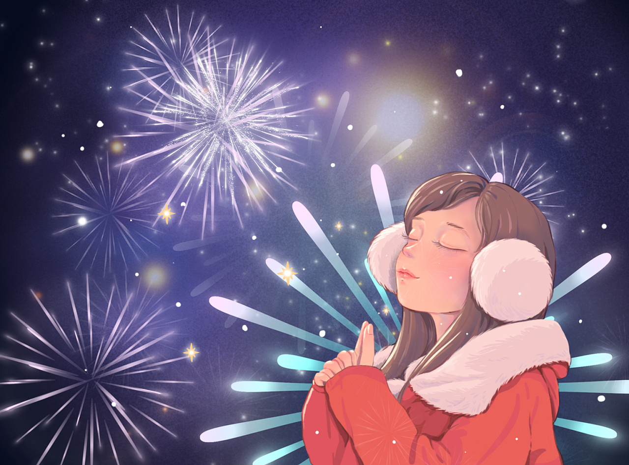 新年许愿|插画|艺术插画|大梨子kiki - 原创作品 - 站酷 (zcool)