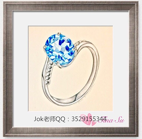 简单彩铅钻戒画法