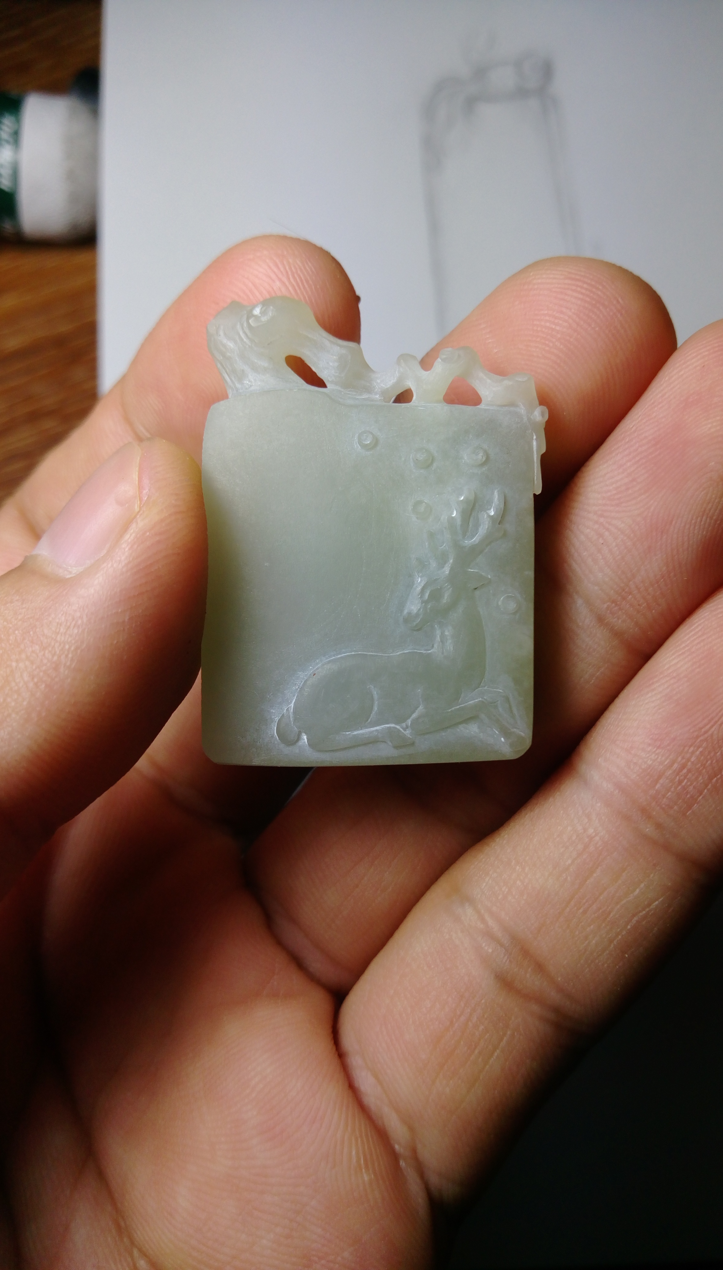 和田玉梅花与鹿