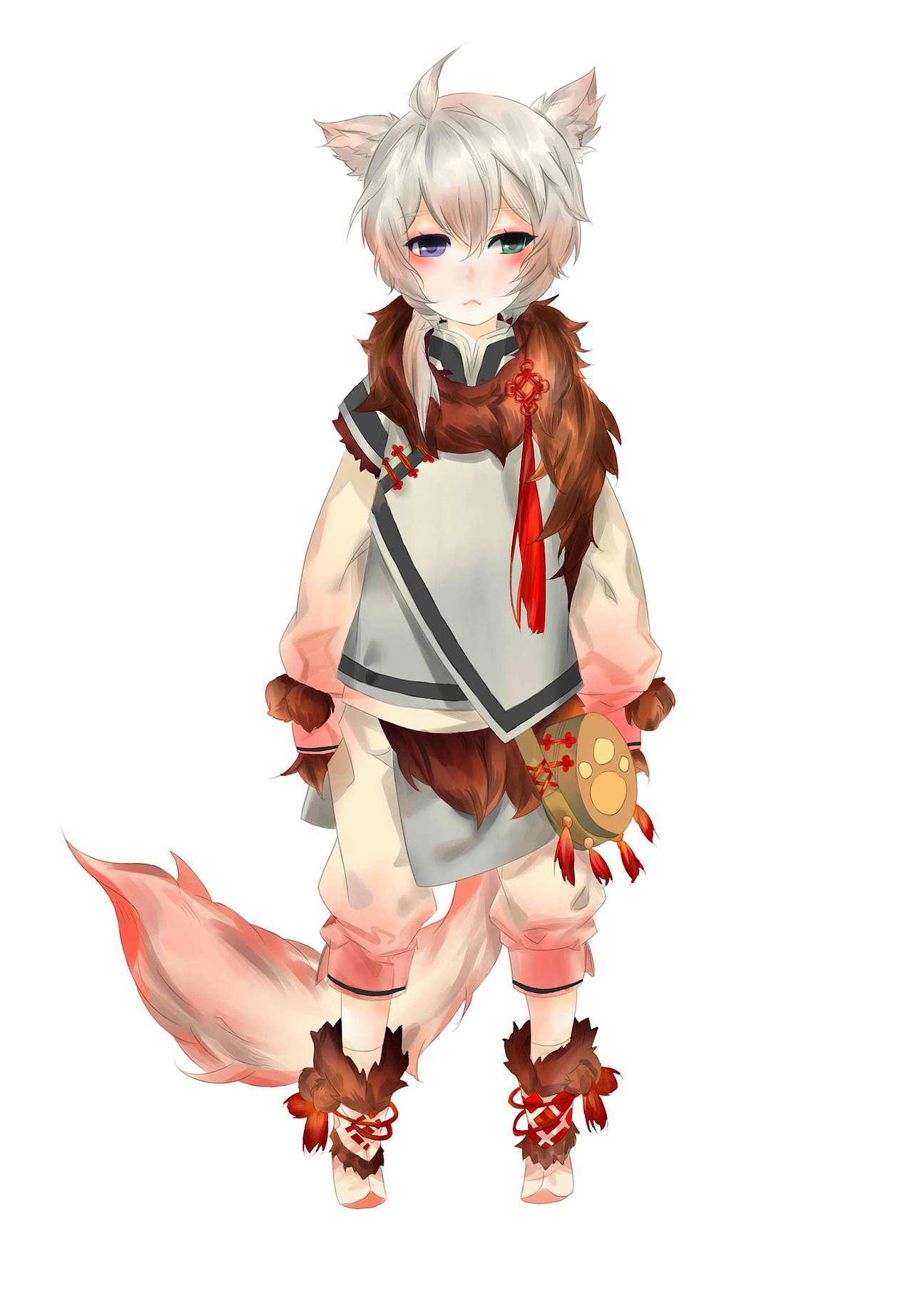 梦想的道路上1月23日鸳鸯眼大白猫拟人临摹