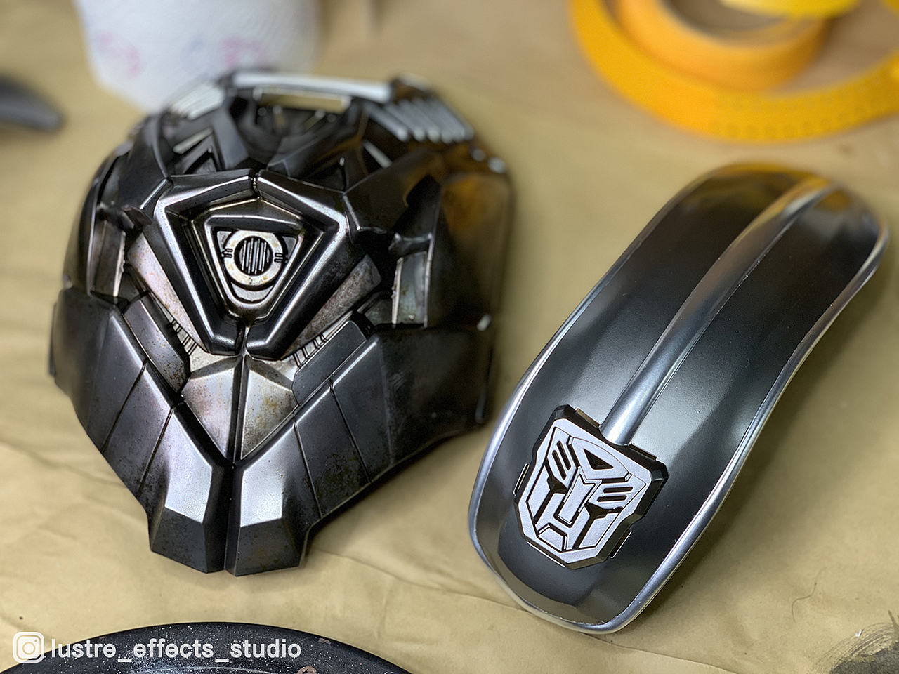 孩之宝电影版变形金刚大黄蜂bumblebee头盔升级涂装