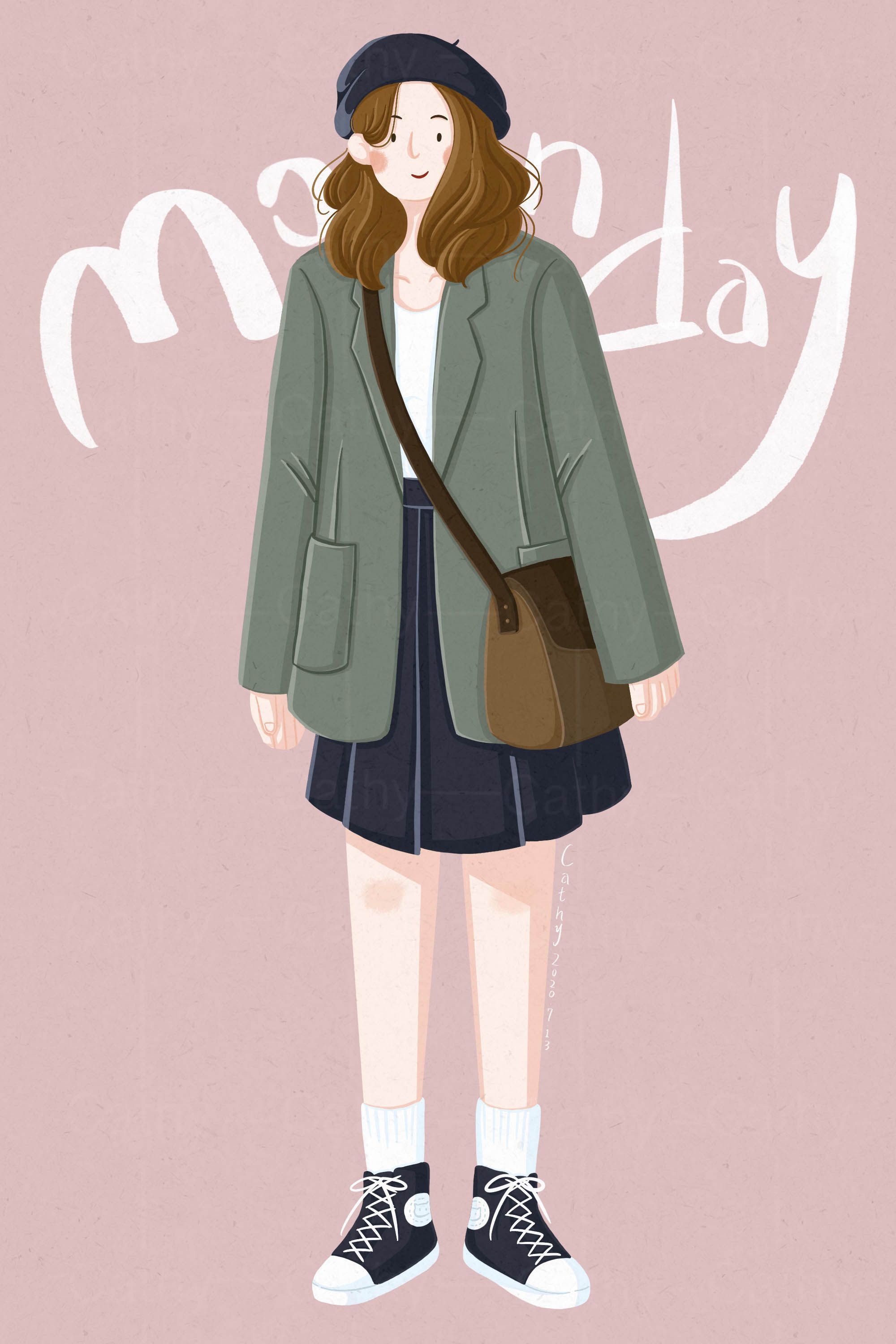 人物穿搭|插画|插画习作|yy生活小日记 - 原创作品 - 站酷 (zcool)