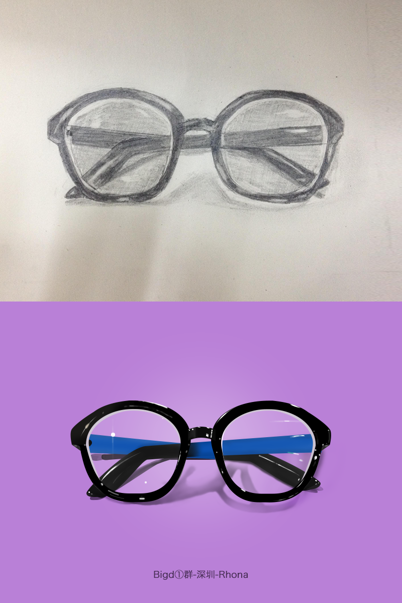 美术眼镜的设计图画图片