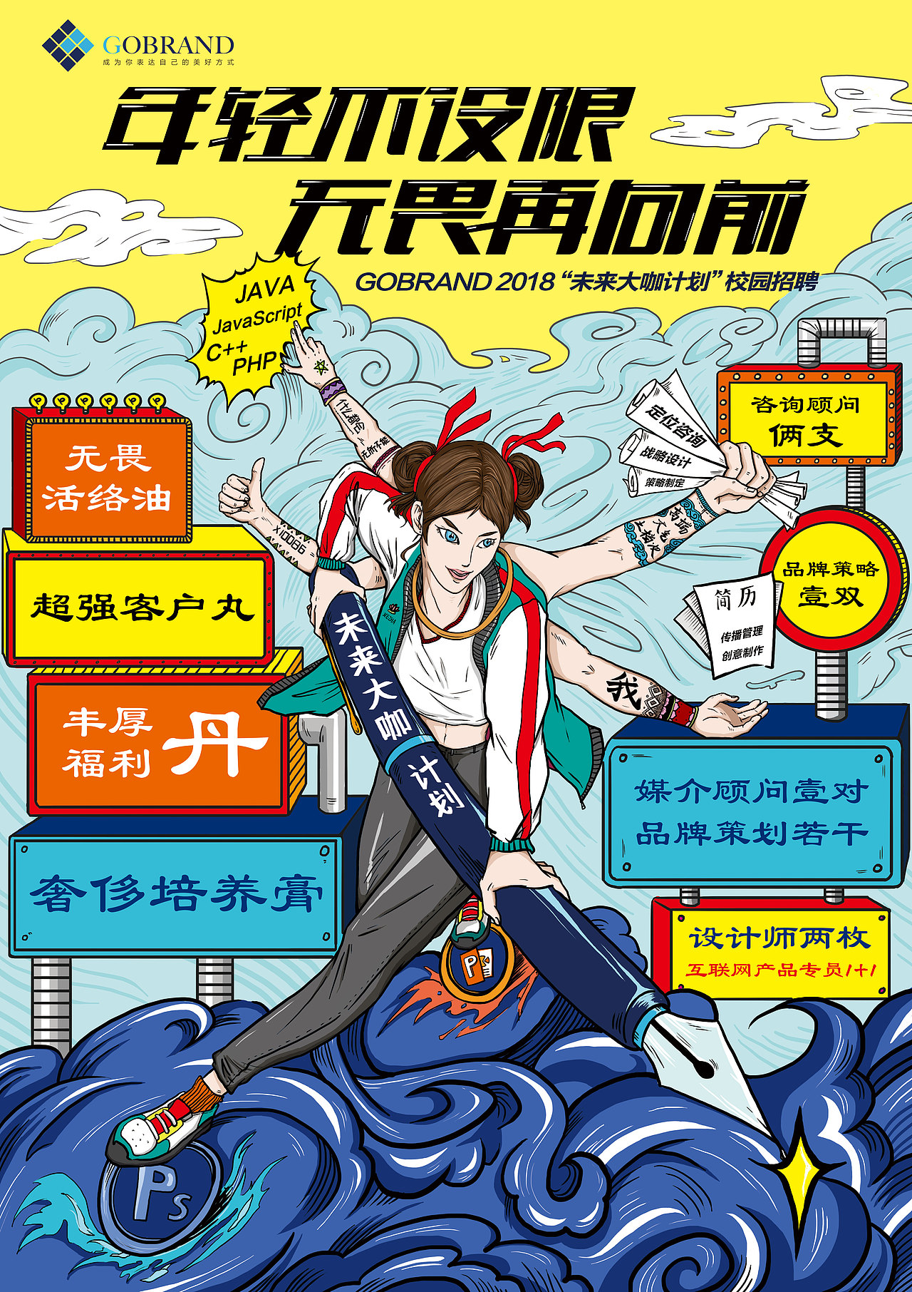 【个人工作作品】Gobrand 校园招聘KV