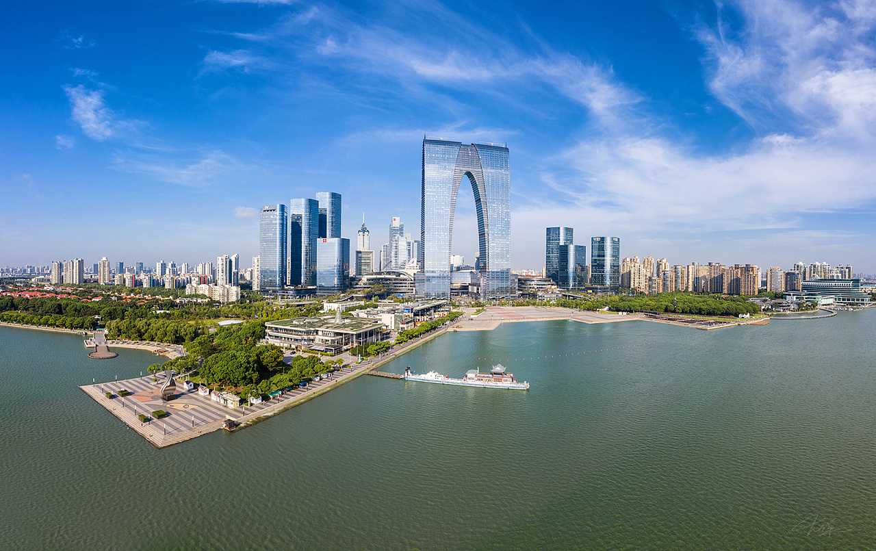 苏州金鸡湖城市风光