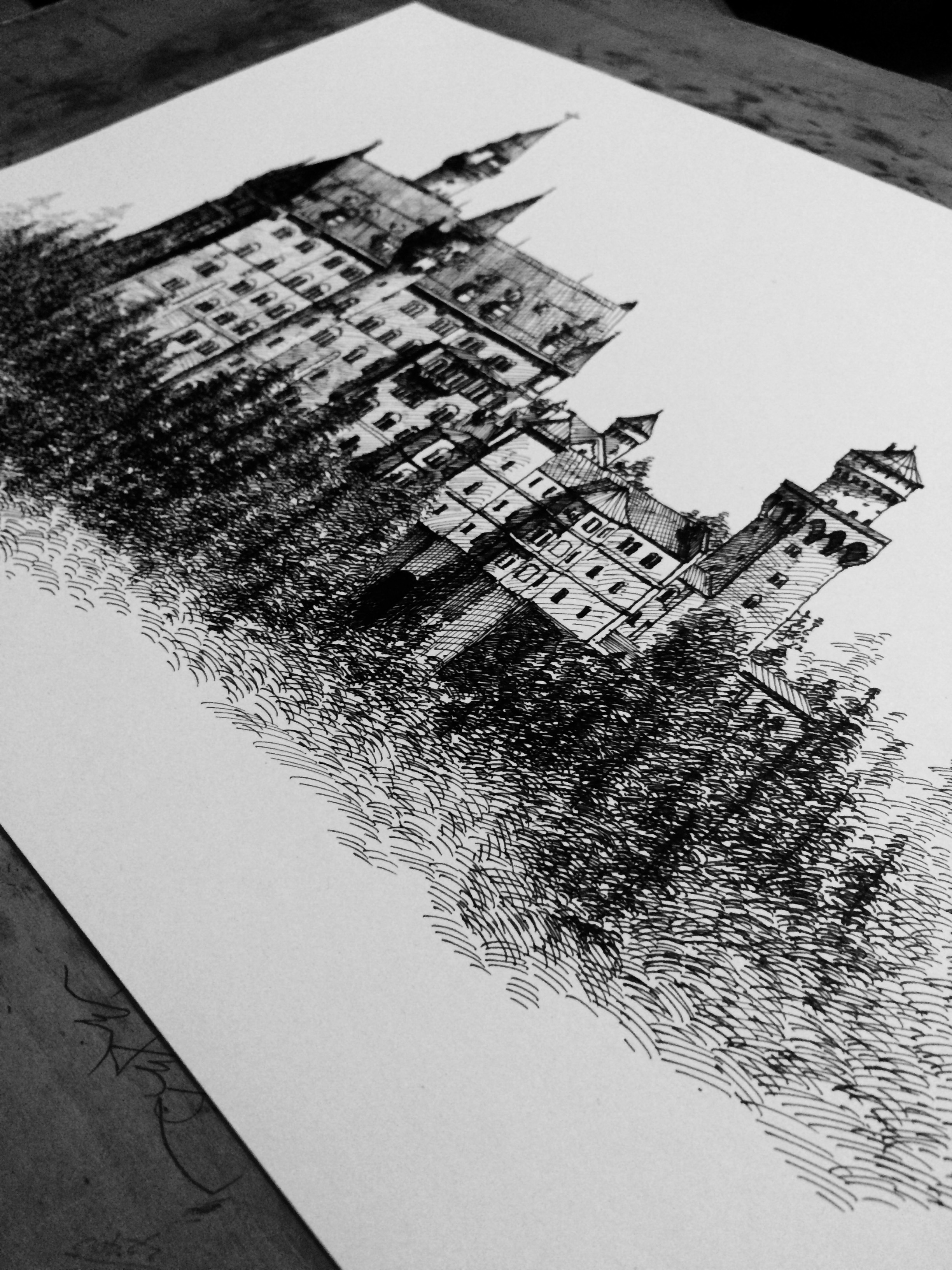 新天鹅堡钢笔画系列