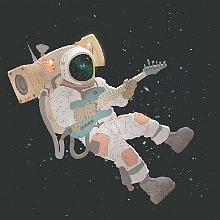 临摹（弹吉他的太空人）（图ZMTUwMzM4OTI4） - 新锐潮流插画 - 站酷设计师大白不是小白原创素材 - 站酷ZCOOL