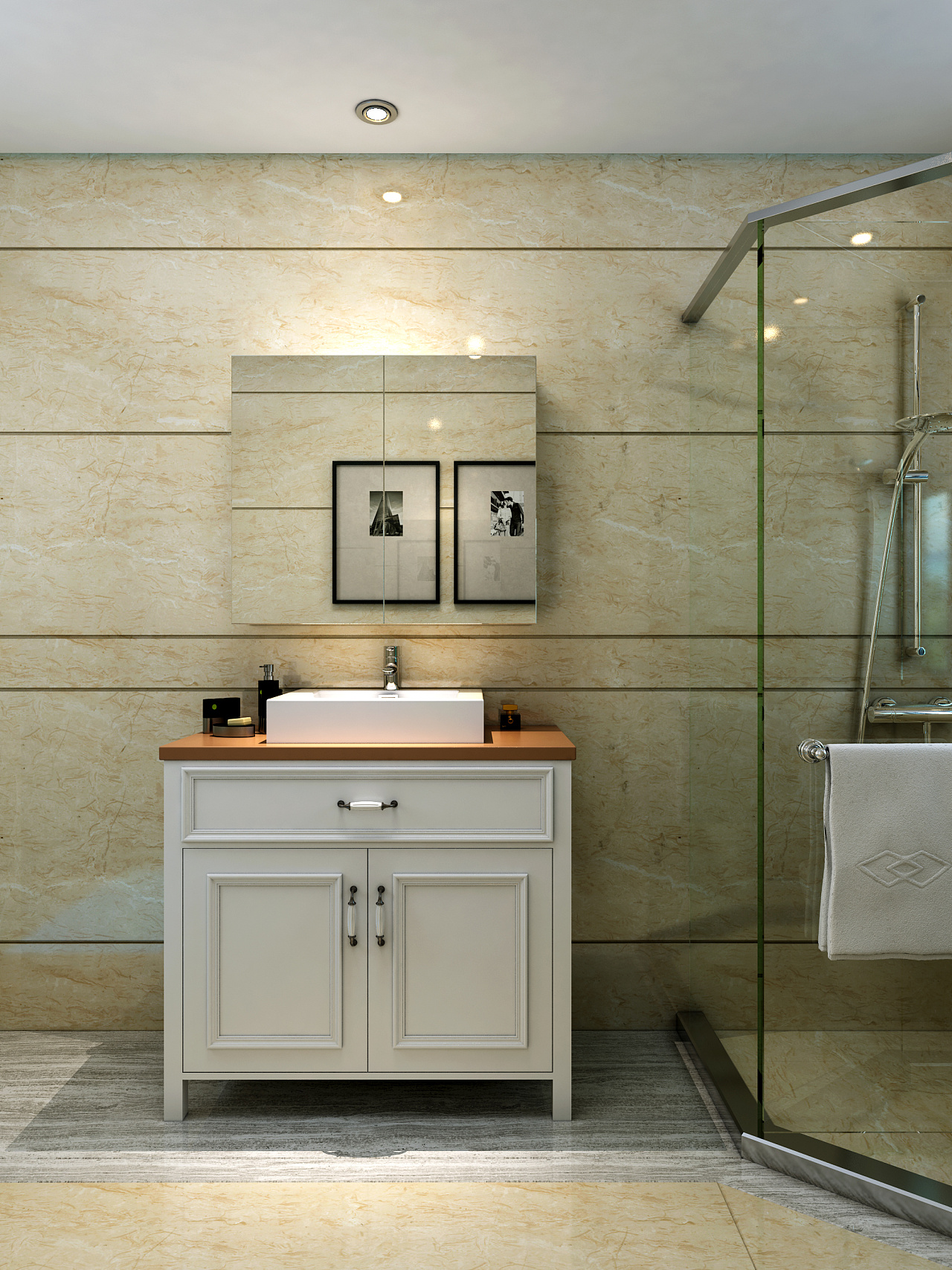 美式公寓卫浴效果图 – 设计本装修效果图