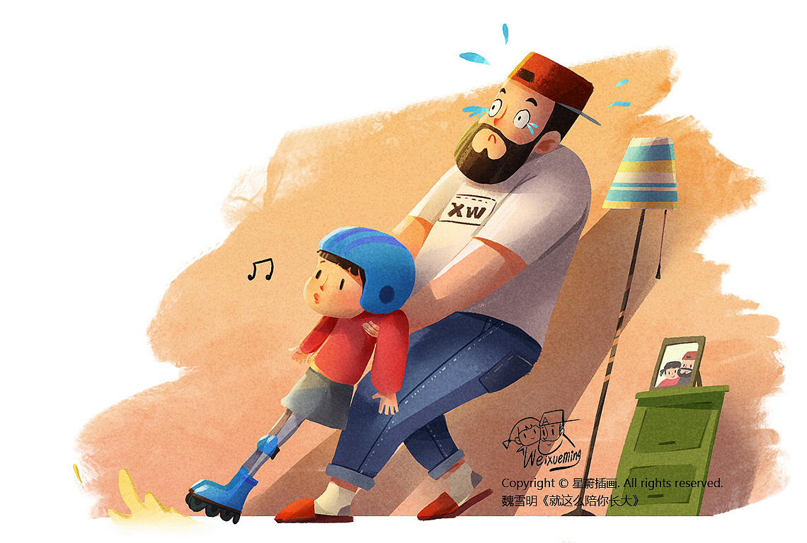 大晚上你收到滑轮鞋,
非要穿上,但又站不稳。<br>于是,非要爸爸拖着你满屋“滑”……<br>“拖小猪啦……卖小猪啦……谁要买呀”