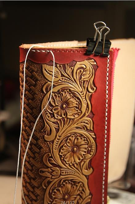 女款三折皮雕钱包 详细的制作过程 一个皮具的诞生