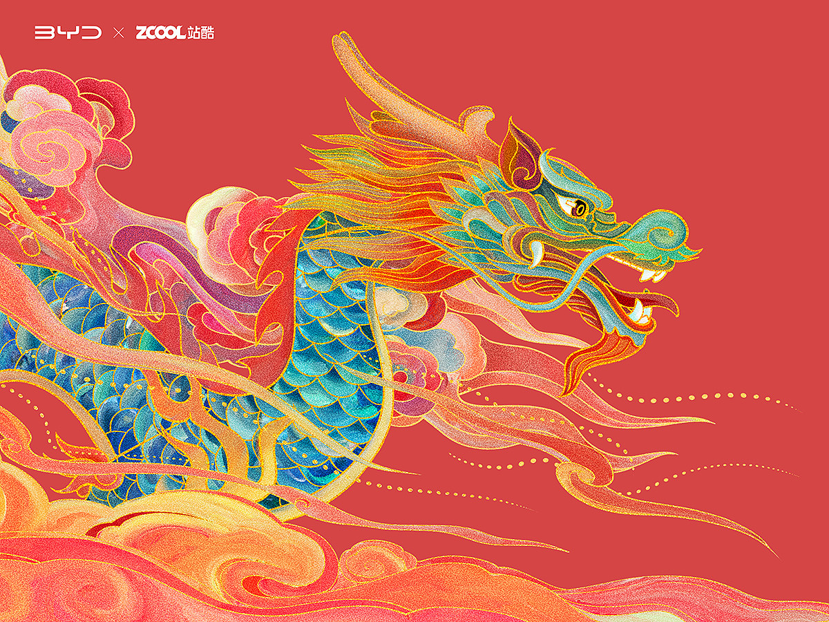 #王者之势 龙腾虎跃# 插画 《虎啸龙吟》（图ZMjkwMTkyMTk2） - 图案 - 站酷设计师春和绘原创素材 - 站酷ZCOOL