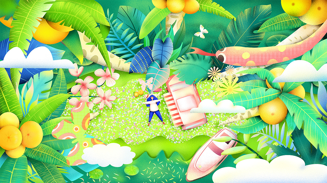 旅行的意义森林篇（图ZMjQ1MzA3ODk2） - 商业插画 - 站酷设计师Z毛一原创素材 - 站酷ZCOOL