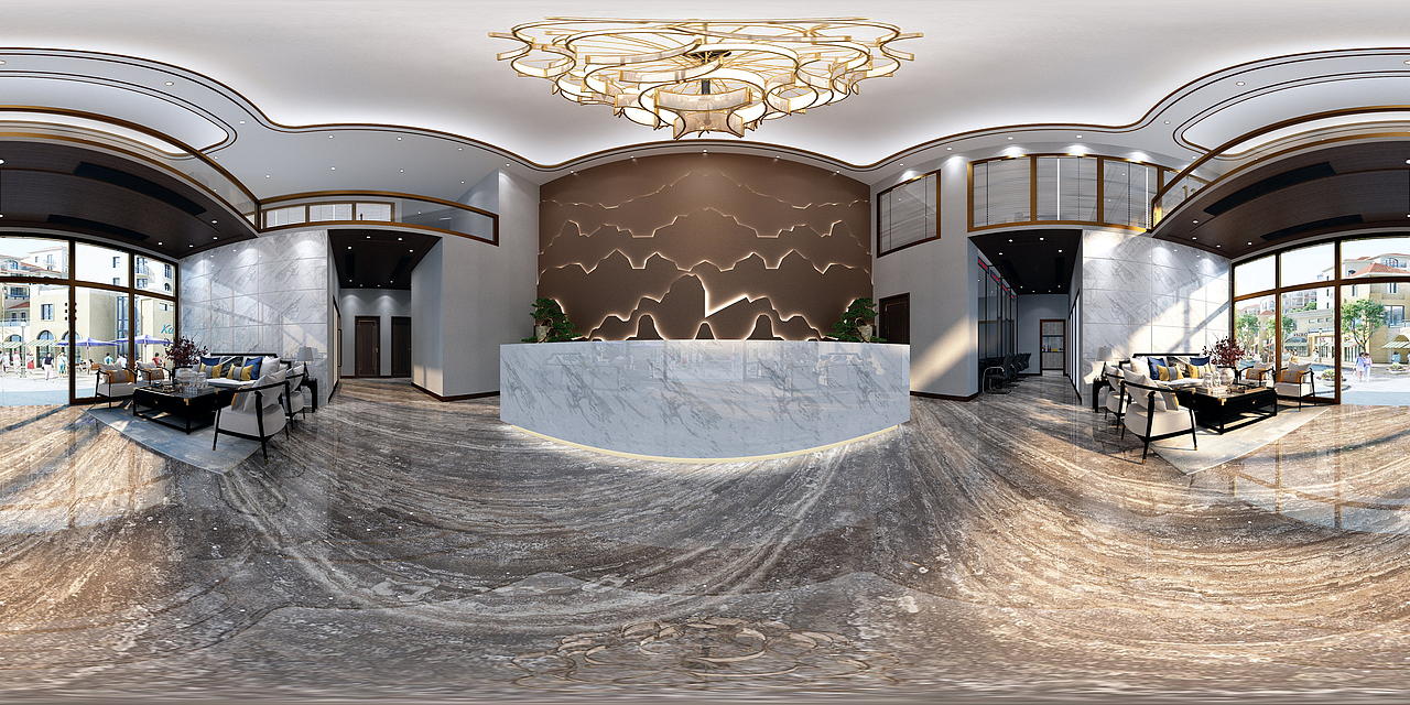 新中式办公室全景案例