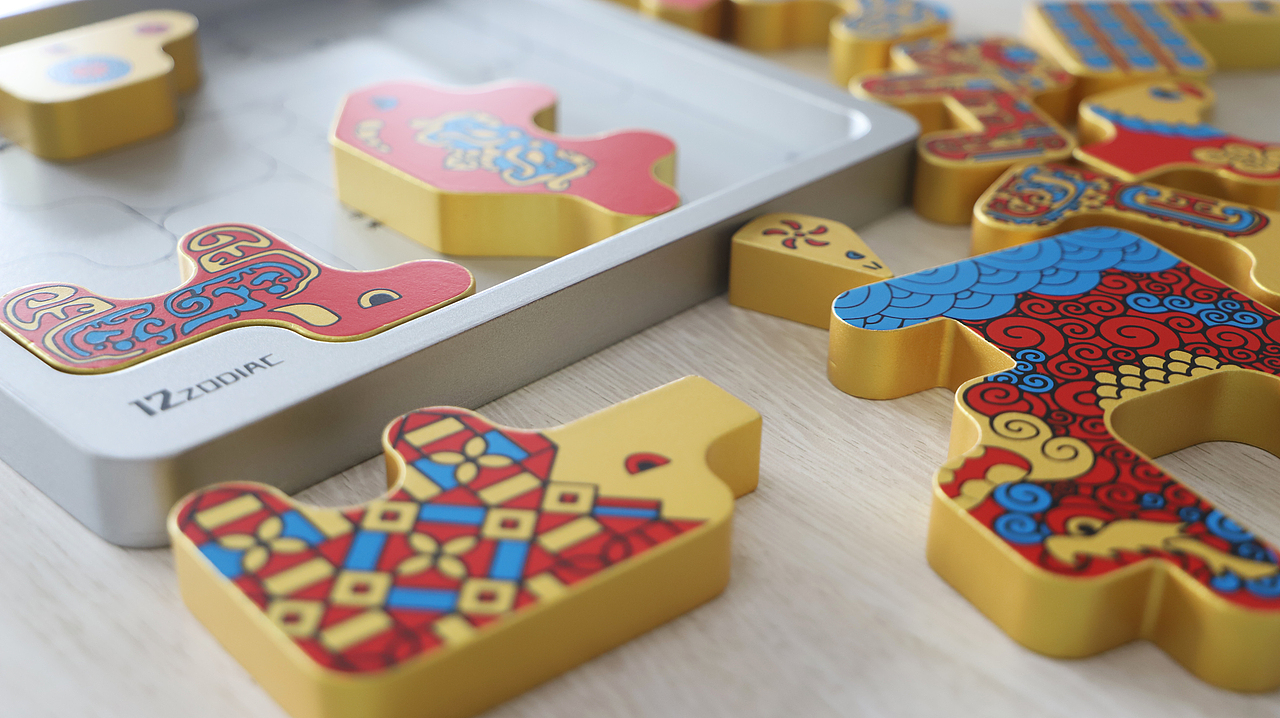 拼版积木——中国风十二生肖主题