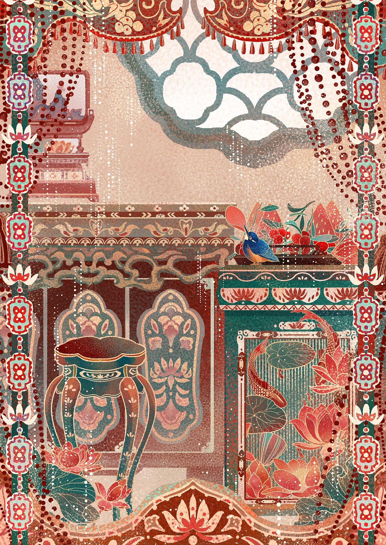 小轩窗-春夏（图ZMzAxOTM3MTA0） - 商业插画 - 站酷设计师插画师宴山原创素材 - 站酷ZCOOL