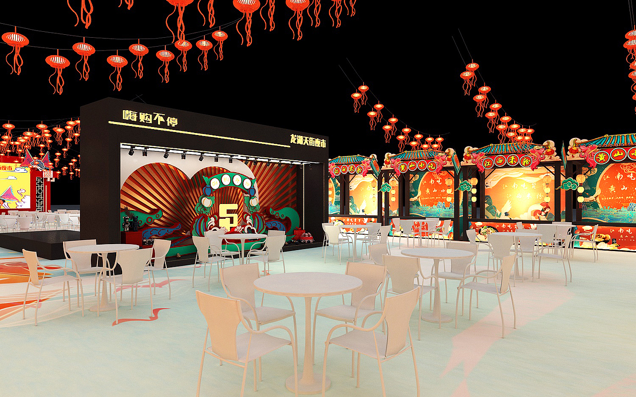 国潮美陈3D设计效果图（图ZMzQxMDgwODQ4） - 建筑/空间 - 站酷设计师AK212原创素材 - 站酷ZCOOL