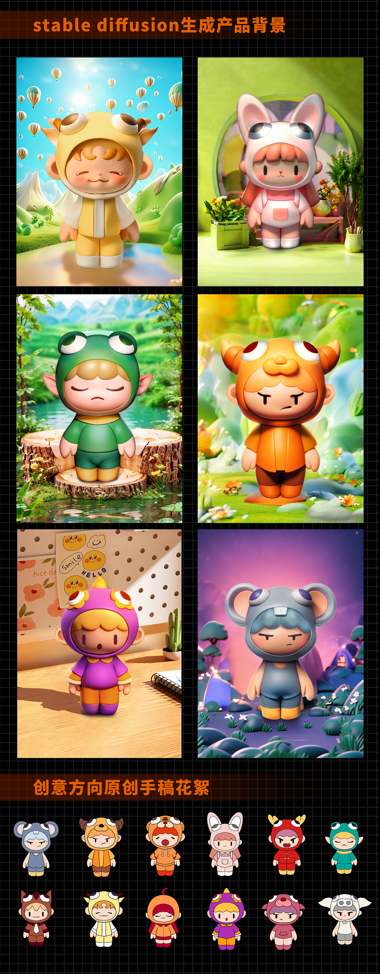 AIGC实战应用|潮玩盲盒设计|探索IP设计