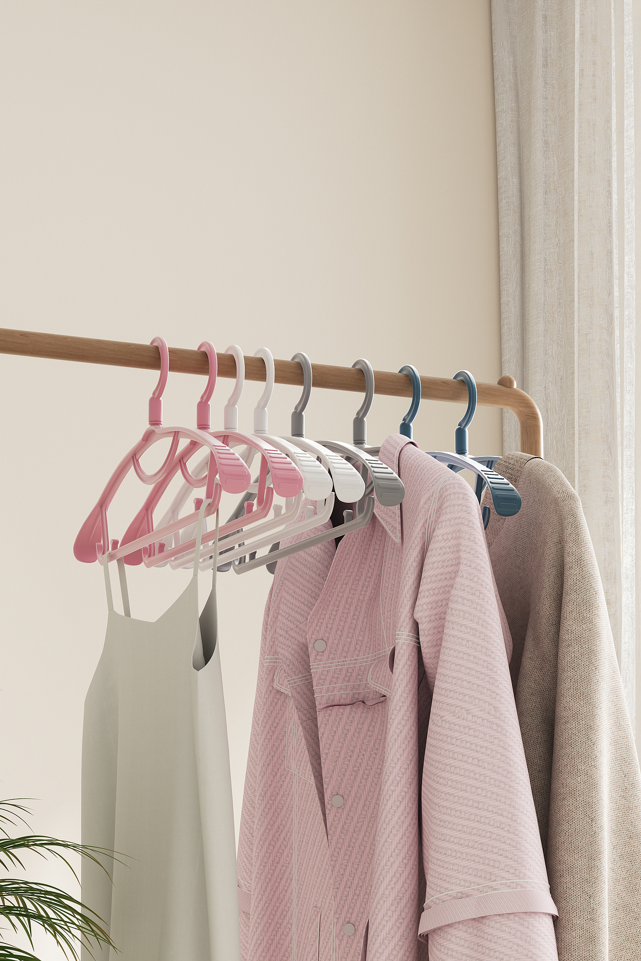 防滑晾衣架-产品渲染